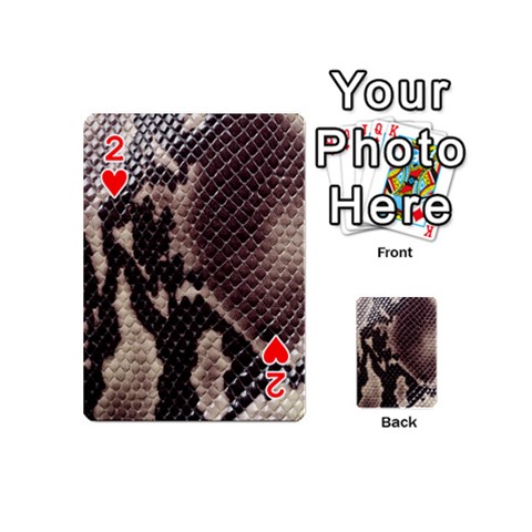 Snake Skin, Reptile Skin, Snake Skin Textures, Brown Snake Playing Cards 54 Designs (Mini) from ArtsNow.com Front - Heart2