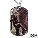 Snake Skin, Reptile Skin, Snake Skin Textures, Brown Snake Dog Tag USB Flash (One Side)