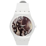 Snake Skin, Reptile Skin, Snake Skin Textures, Brown Snake Round Plastic Sport Watch (M)