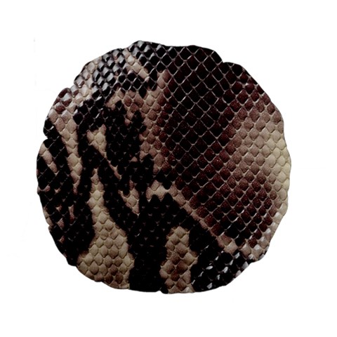 Snake Skin, Reptile Skin, Snake Skin Textures, Brown Snake Standard 15  Premium Round Cushions from ArtsNow.com Front