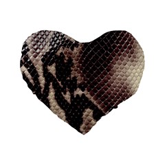 Snake Skin, Reptile Skin, Snake Skin Textures, Brown Snake Standard 16  Premium Heart Shape Cushions from ArtsNow.com Front