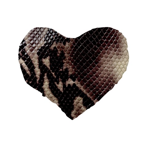 Snake Skin, Reptile Skin, Snake Skin Textures, Brown Snake Standard 16  Premium Heart Shape Cushions from ArtsNow.com Back