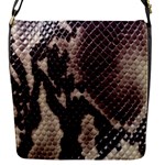 Snake Skin, Reptile Skin, Snake Skin Textures, Brown Snake Flap Closure Messenger Bag (S)