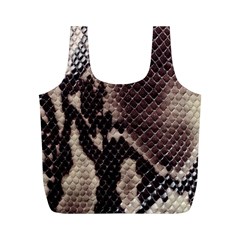 Snake Skin, Reptile Skin, Snake Skin Textures, Brown Snake Full Print Recycle Bag (M) from ArtsNow.com Front