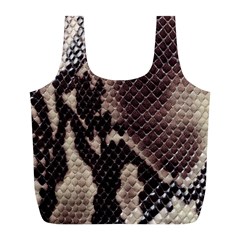 Snake Skin, Reptile Skin, Snake Skin Textures, Brown Snake Full Print Recycle Bag (L) from ArtsNow.com Front