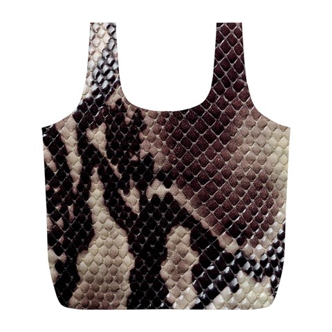 Snake Skin, Reptile Skin, Snake Skin Textures, Brown Snake Full Print Recycle Bag (L) from ArtsNow.com Back