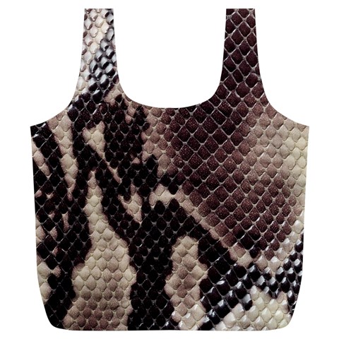 Snake Skin, Reptile Skin, Snake Skin Textures, Brown Snake Full Print Recycle Bag (XL) from ArtsNow.com Front