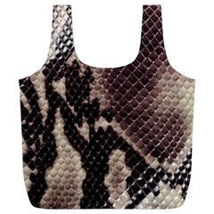 Snake Skin, Reptile Skin, Snake Skin Textures, Brown Snake Full Print Recycle Bag (XL) from ArtsNow.com Back