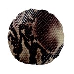 Snake Skin, Reptile Skin, Snake Skin Textures, Brown Snake Standard 15  Premium Flano Round Cushions