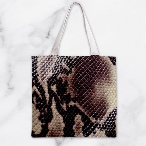 Snake Skin, Reptile Skin, Snake Skin Textures, Brown Snake Zipper Grocery Tote Bag from ArtsNow.com Back