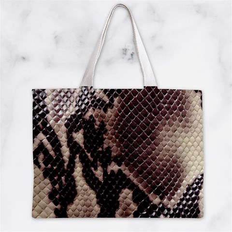 Snake Skin, Reptile Skin, Snake Skin Textures, Brown Snake Zipper Mini Tote Bag from ArtsNow.com Back