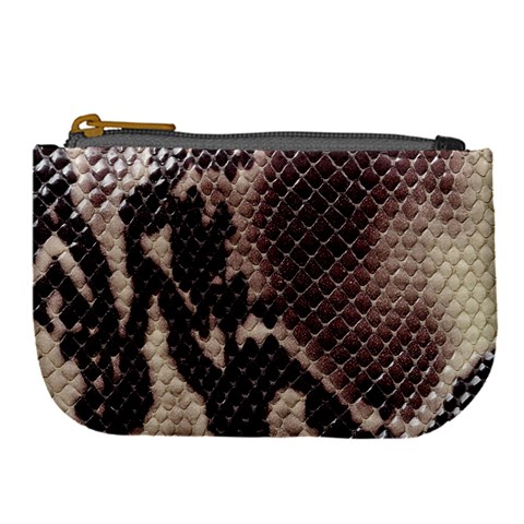 Snake Skin, Reptile Skin, Snake Skin Textures, Brown Snake Large Coin Purse from ArtsNow.com Front