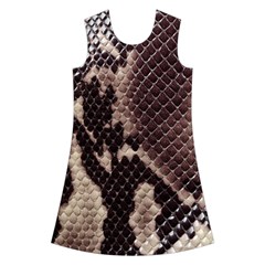 Snake Skin, Reptile Skin, Snake Skin Textures, Brown Snake Kids  Short Sleeve Velvet Dress from ArtsNow.com Front