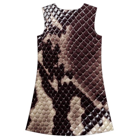 Snake Skin, Reptile Skin, Snake Skin Textures, Brown Snake Kids  Short Sleeve Velvet Dress from ArtsNow.com Back