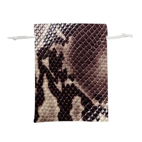 Snake Skin, Reptile Skin, Snake Skin Textures, Brown Snake Lightweight Drawstring Pouch (M) from ArtsNow.com Back