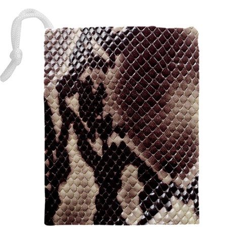 Snake Skin, Reptile Skin, Snake Skin Textures, Brown Snake Drawstring Pouch (4XL) from ArtsNow.com Back