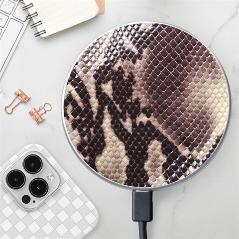 Snake Skin, Reptile Skin, Snake Skin Textures, Brown Snake Wireless Fast Charger(White) from ArtsNow.com Front