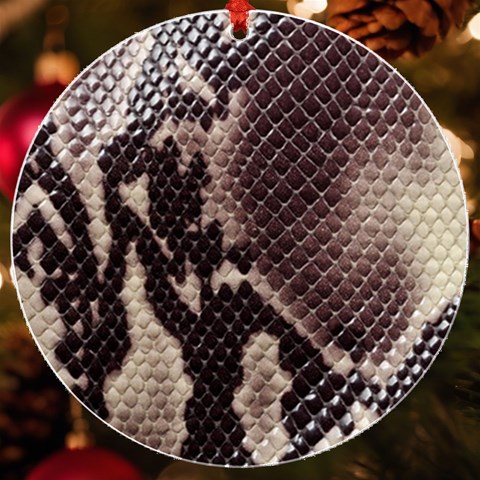 Snake Skin, Reptile Skin, Snake Skin Textures, Brown Snake UV Print Acrylic Ornament Round from ArtsNow.com Front