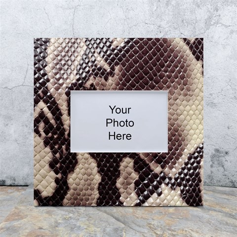 Snake Skin, Reptile Skin, Snake Skin Textures, Brown Snake White Box Photo Frame 4  x 6  from ArtsNow.com Front