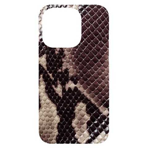 Snake Skin, Reptile Skin, Snake Skin Textures, Brown Snake iPhone 14 Pro Black UV Print Case from ArtsNow.com Front