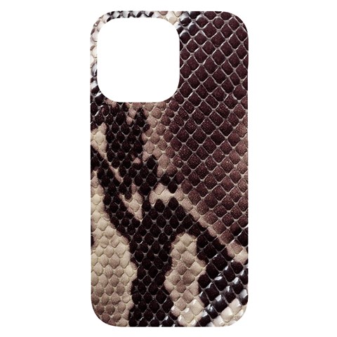 Snake Skin, Reptile Skin, Snake Skin Textures, Brown Snake iPhone 14 Pro Max Black UV Print Case from ArtsNow.com Front