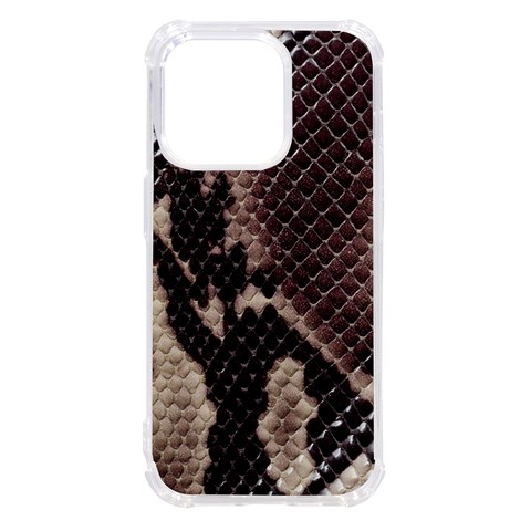 Snake Skin, Reptile Skin, Snake Skin Textures, Brown Snake iPhone 14 Pro TPU UV Print Case from ArtsNow.com Front