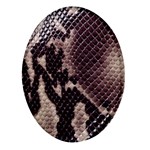 Snake Skin, Reptile Skin, Snake Skin Textures, Brown Snake Oval Glass Fridge Magnet (4 pack)