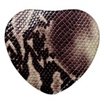 Snake Skin, Reptile Skin, Snake Skin Textures, Brown Snake Heart Glass Fridge Magnet (4 pack)