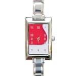 White Red Ripples Rectangle Italian Charm Watch