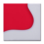 White Red Ripples Tile Coaster