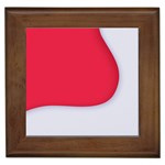 White Red Ripples Framed Tile