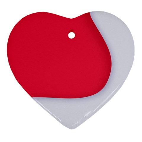 White Red Ripples Ornament (Heart) from ArtsNow.com Front