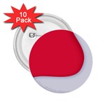 White Red Ripples 2.25  Buttons (10 pack) 