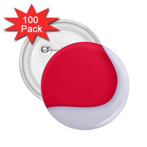 White Red Ripples 2.25  Buttons (100 pack)  from ArtsNow.com Front