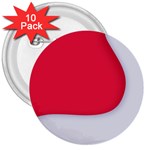 White Red Ripples 3  Buttons (10 pack) 