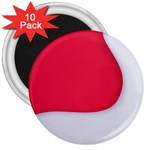 White Red Ripples 3  Magnets (10 pack) 