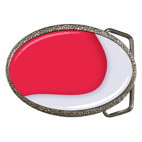 White Red Ripples Belt Buckles from ArtsNow.com Front