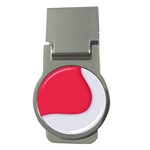 White Red Ripples Money Clips (Round) 