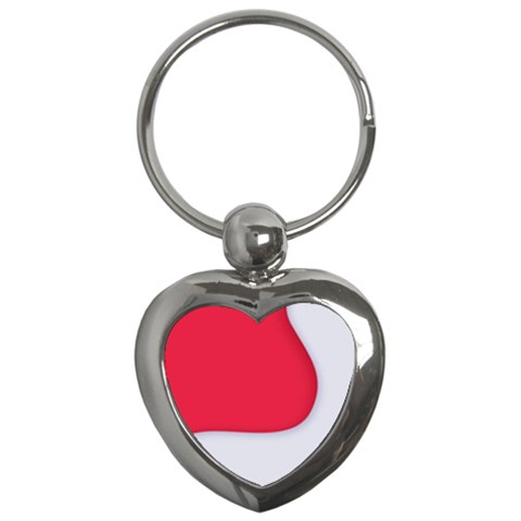 White Red Ripples Key Chain (Heart) from ArtsNow.com Front