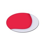 White Red Ripples Sticker Oval (10 pack)