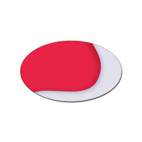 White Red Ripples Sticker Oval (100 pack) from ArtsNow.com Front