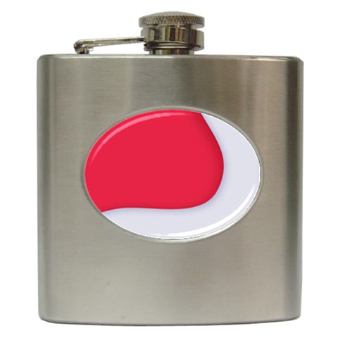 White Red Ripples Hip Flask (6 oz) from ArtsNow.com Front