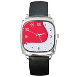 White Red Ripples Square Metal Watch