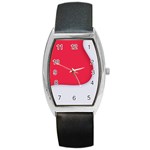 White Red Ripples Barrel Style Metal Watch