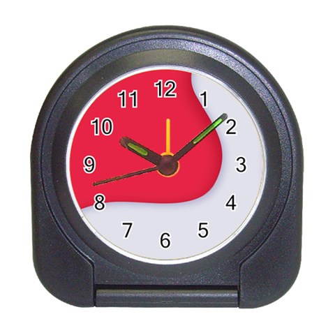 White Red Ripples Travel Alarm Clock from ArtsNow.com Front