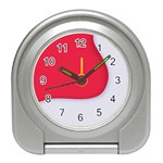 White Red Ripples Travel Alarm Clock