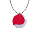 White Red Ripples 1  Button Necklace