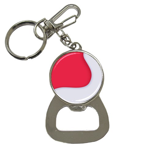 White Red Ripples Bottle Opener Key Chain from ArtsNow.com Front