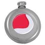 White Red Ripples Round Hip Flask (5 oz)