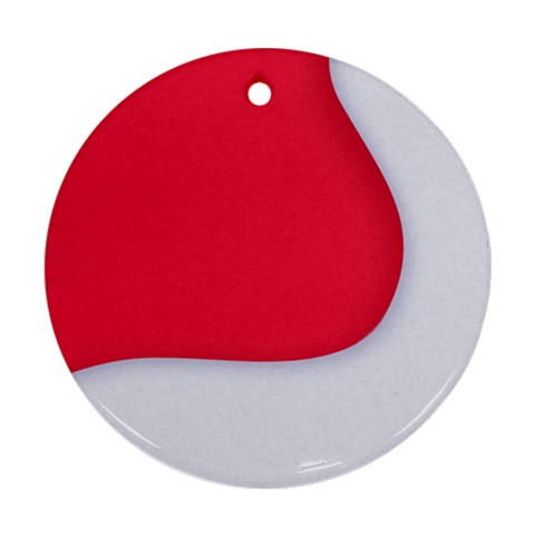 White Red Ripples Round Ornament (Two Sides) from ArtsNow.com Front